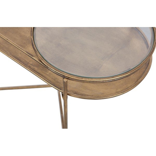 Aranyszínű üveg tárolóasztal - BePureHome-image-3