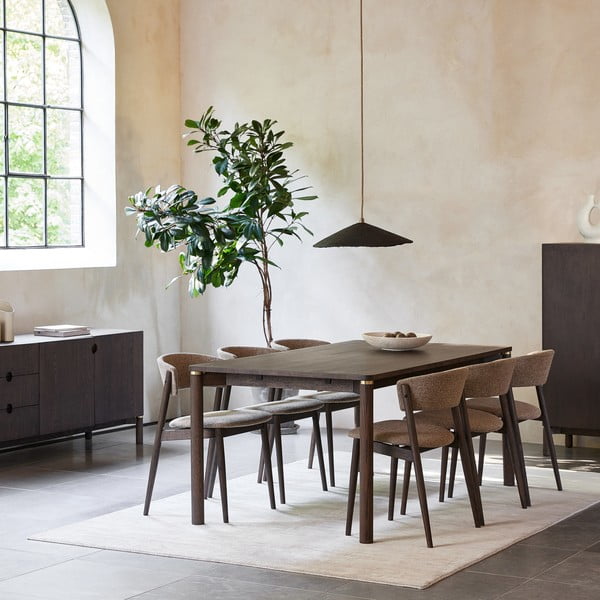 Barna bővíthető étkezőasztal 95x180 cm Arun – Unique Furniture-image-1