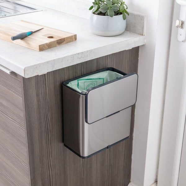 Ezüstszínű komposztálható hulladék gyűjtő 7 l – Addis-image-1