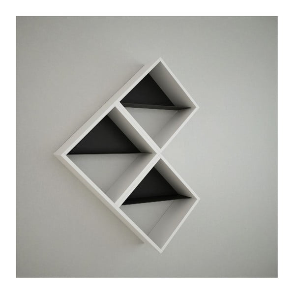 Daniele Triple White/Black fehér fali polc, szélesség 56 cm
