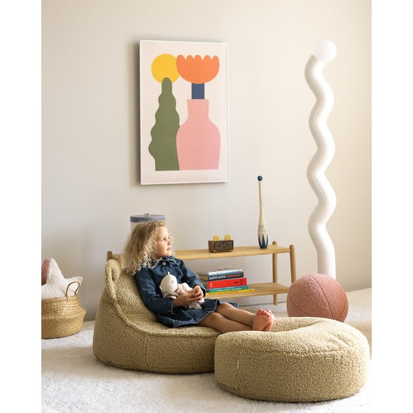 Zöld buklé gyerek babzsákfotel Round – Wigiwama-image-3