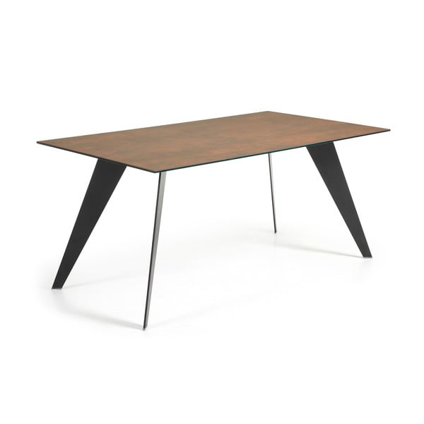 Nack étkezőasztal barna asztallappal, 160 x 90 cm - Kave Home