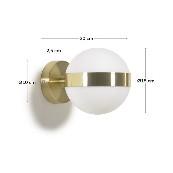 Aranyszínű fali lámpa ø 15 cm Anasol – Kave Home-image-3