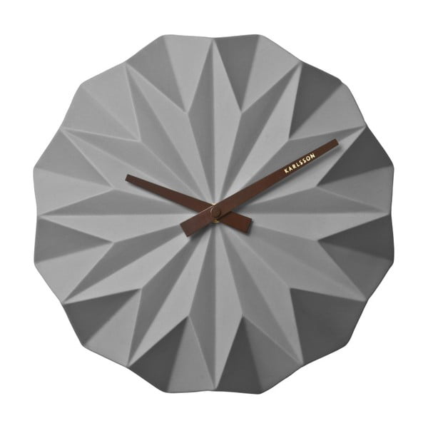 Origami szürke falióra - Karlsson