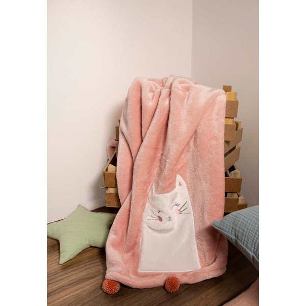 Rózsaszín pamut gyerek takaró 75x120 cm Kitty – Mijolnir-image-2