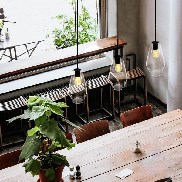 Lily fekete függőlámpa, magasság 120 cm - SULION-image-1