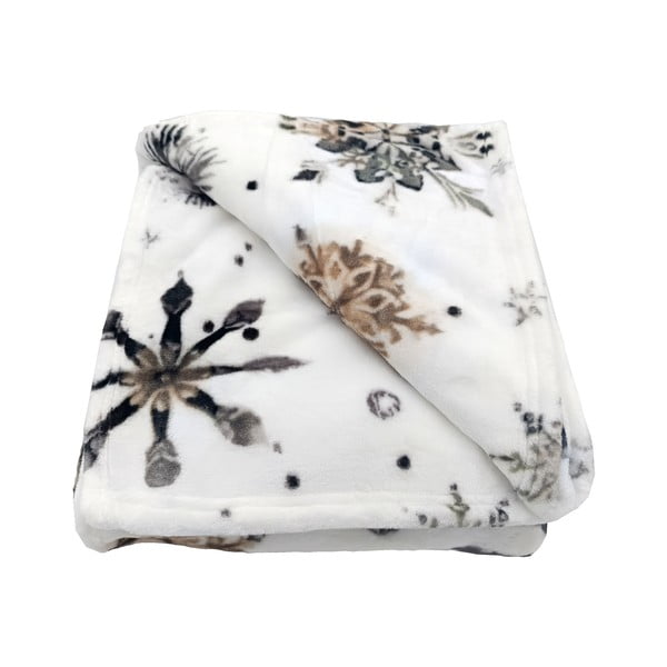 Fehér mikroplüss takaró karácsonyi mintával 150x200 cm Nord Flake – My House