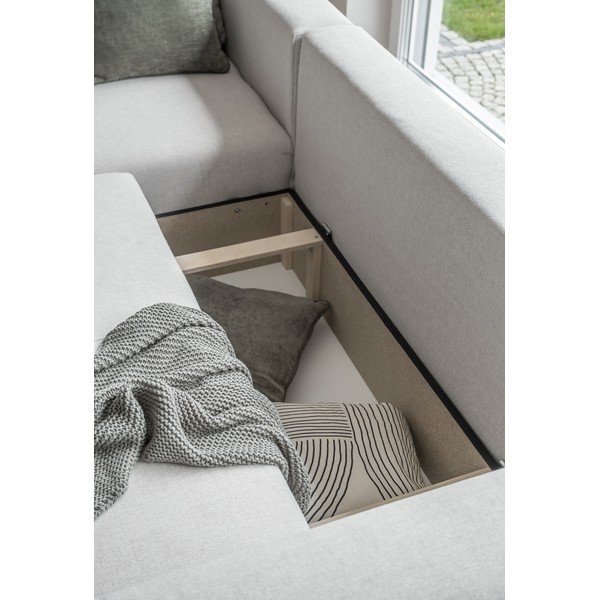 Krémszínű kinyitható sarokkanapé (variálható) Homely Tommy – Miuform-image-2