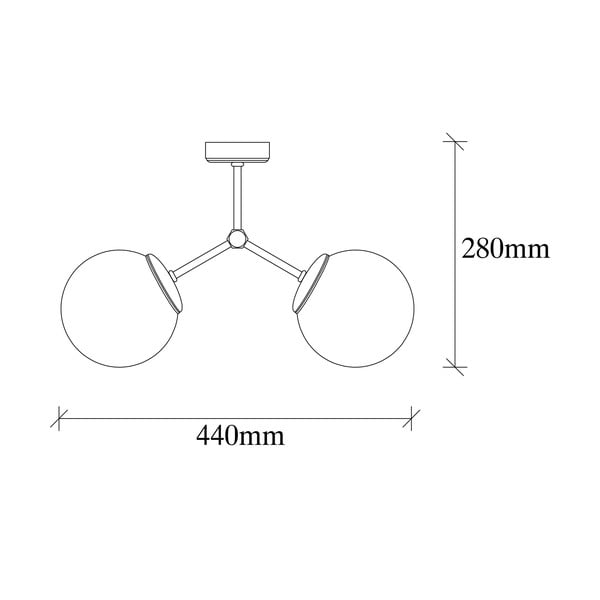 Fekete-fehér mennyezeti lámpa üveg búrával 15x44 cm Damar – Opviq lights-image-3