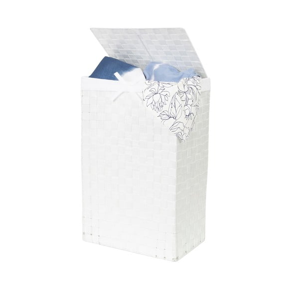 Laundry Basket Linen fehér, fedeles szennyeskosár, magasság 60 cm - Compactor-image-2