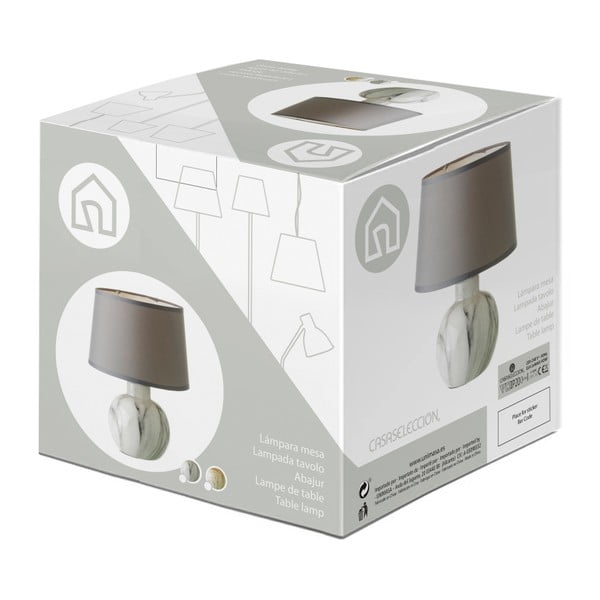 Bézs kerámia asztali lámpa textil búrával (magasság 26,5 cm) – Casa Selección-image-4