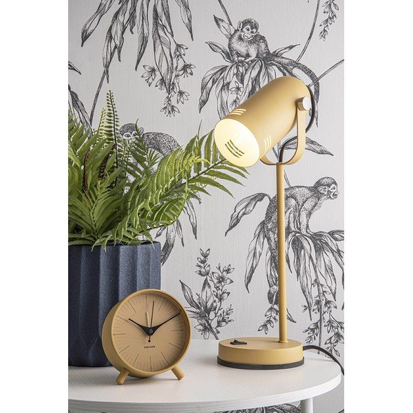 Index mustársárga fém ébresztőóra, ø 11 cm - Karlsson-image-1