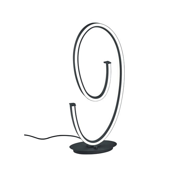 Fekete LED asztali lámpa hangvezérléssel-mobil alkalmazás vezérléssel, fém búrával (magasság 65 cm) Ciola – CINQUE
