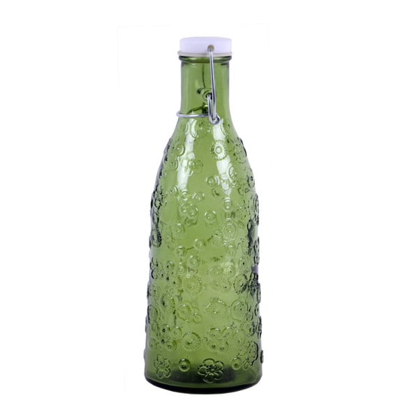 Flora zöld üvegpalack, 950 ml - Ego Dekor