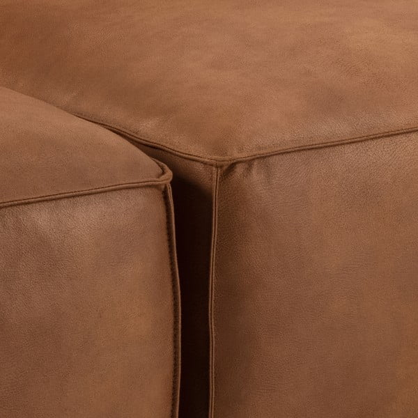 Konyakbarna bőrutánzat sarokkanapé (bal oldali) Fairfield Kentucky – Bonami Selection-image-1