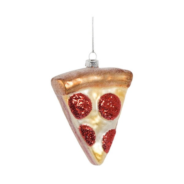 Üveg kézzel készített karácsonyfadísz 10 cm Pizza Slice – Sass & Belle
