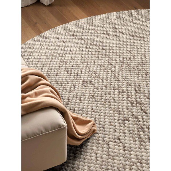 Bézs-natúr színű kézi szövésű gyapjú kerek szőnyeg ø 160 cm Lyon Beans – Elle Decoration-image-2