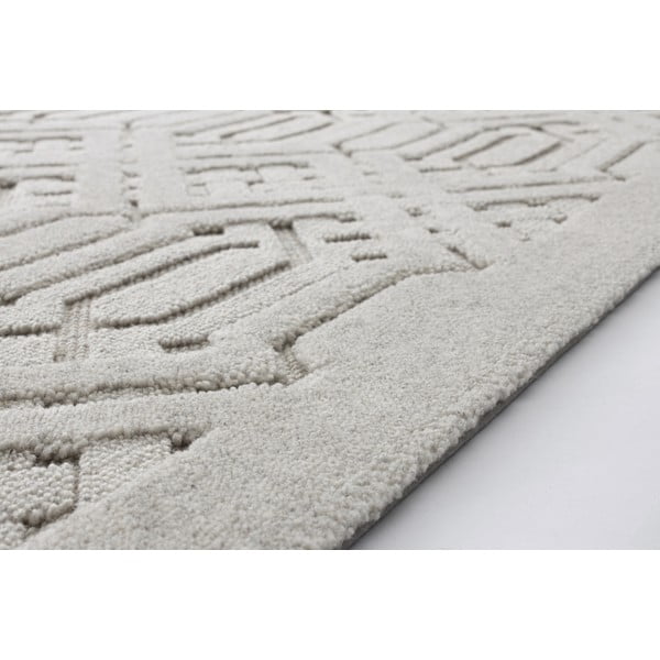 Világosszürke gyapjú szőnyeg 160x230 cm Dive – Agnella-image-3