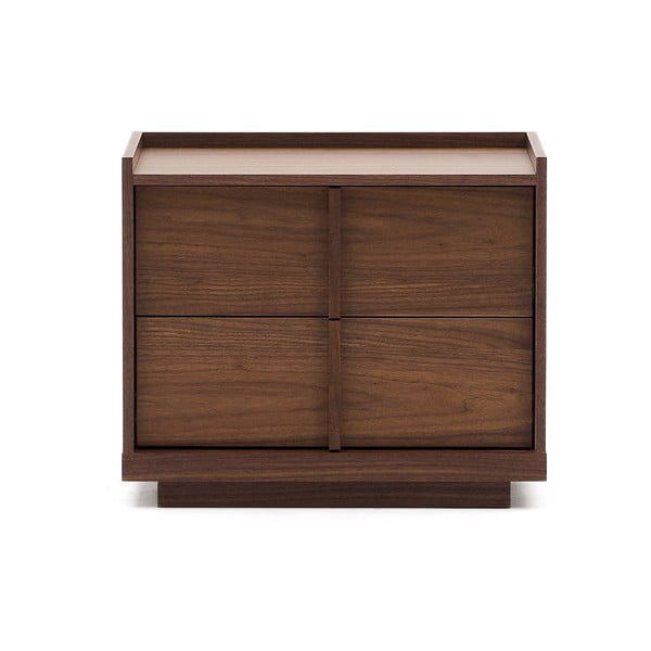 Sötétbarna éjjeliszekrény diófa dekorral Onix – Kave Home-image-1