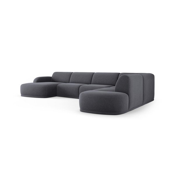 Szürke bársony sarokkanapé Erin – Micadoni Home-image-3
