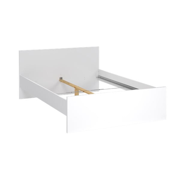 Fehér forgácslemez franciaágy ágyrács nélkül 140x200 cm Naia – Tvilum-image-2