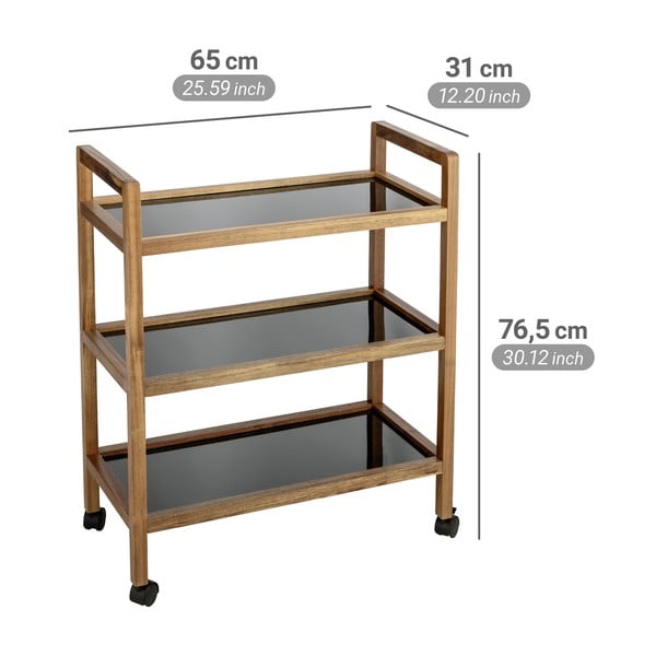 Fekete-natúr színű akácfa fürdőszobai polcos állvány 65x76,5 cm Fondi – Wenko-image-3