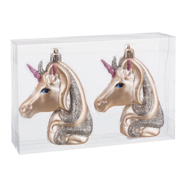 Karácsonyfadísz készlet 2 db-os 10 cm Unicorn – Casa Selección