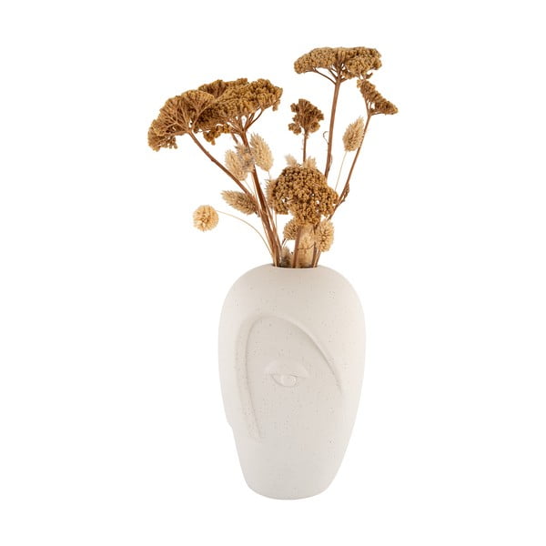 Krémszínű kerámia váza (magasság 19,5 cm) Face – House Nordic-image-3