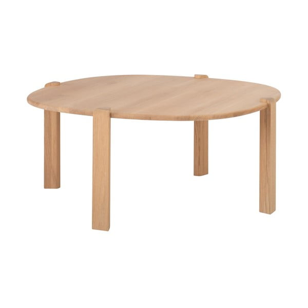 Natúr színű tölgyfa kerek dohányzóasztal ø 100 cm Kulin – Gazzda