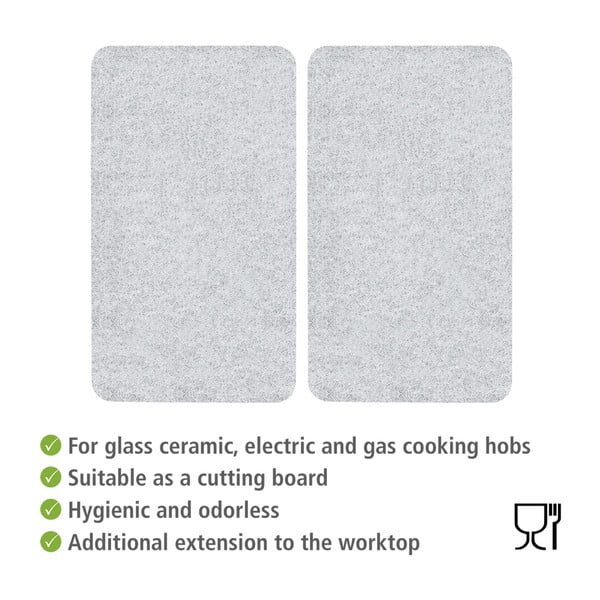 Edzett üveg tűzhely fedőlap szett 2 db-os 52x30 cm Transparent – Allstar-image-2