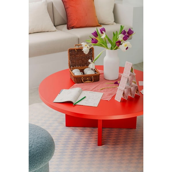 Piros kerek dohányzóasztal ø 100 cm Pausa – Really Nice Things-image-1