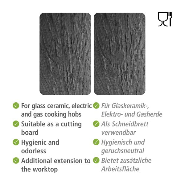 Edzett üveg tűzhely fedőlap szett 2 db-os 40x52 cm XL State – Wenko-image-4