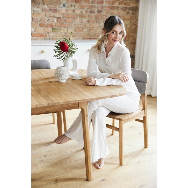 Natúr színű tölgyfa étkezőasztal 90x160 cm Twig – The Beds-image-1