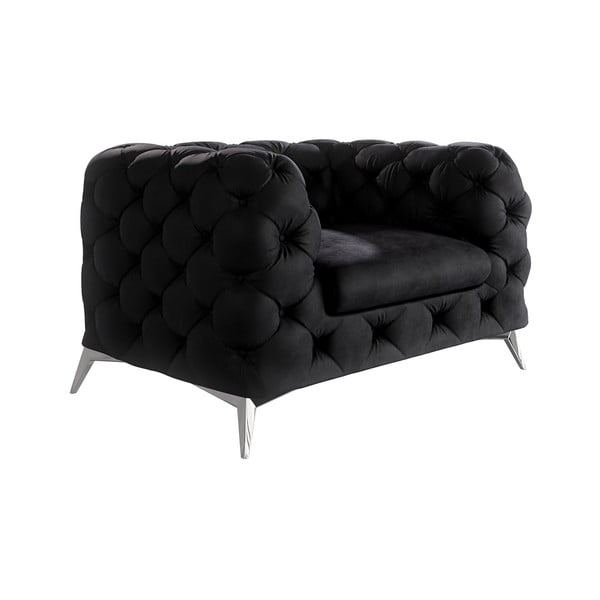 Fekete bársony fotel Chelsea – Ropez