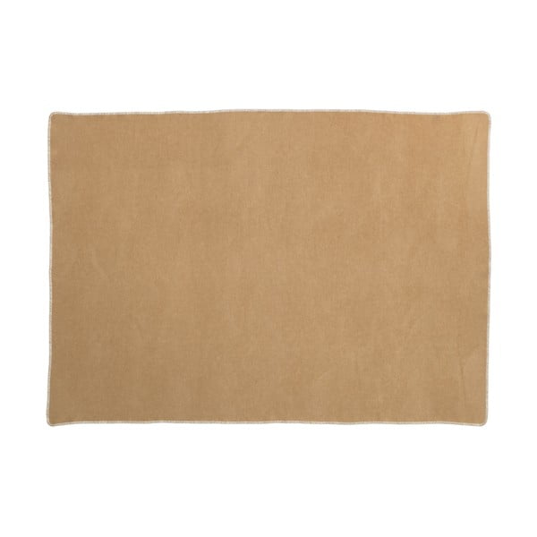 Okkersárga gyapjúkeverék takaró 140x200 cm Ylva Ochre – Pappelina