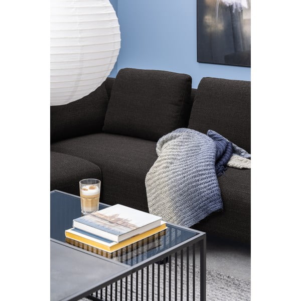 Fekete dohányzóasztal üveg asztallappal 80x80 cm Strington – Actona-image-3