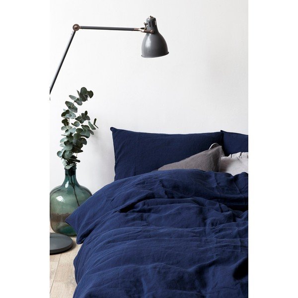 Tengerészkék len paplanhuzat, 140 x 220 cm - Linen Tales-image-1