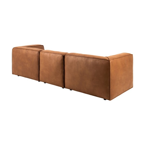 Fairfield konyakbarna sarokkanapé újrahasznosított bőrből, jobb oldalas, 282 cm - LBonami Selection-image-4