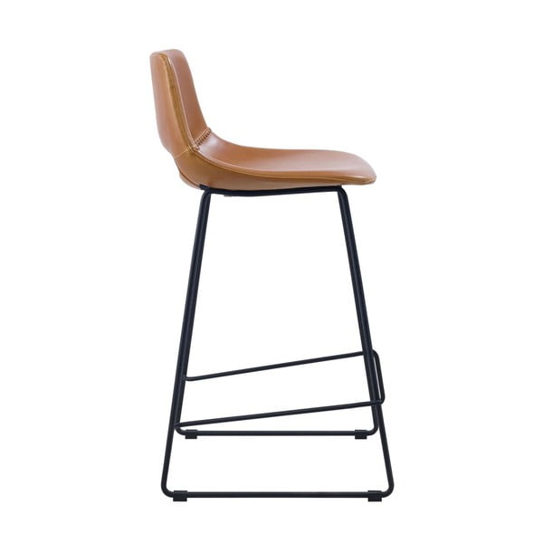 Konyakbarna bőrutánzat bárszék (ülésmagasság 65 cm) Zahara – Kave Home-image-3