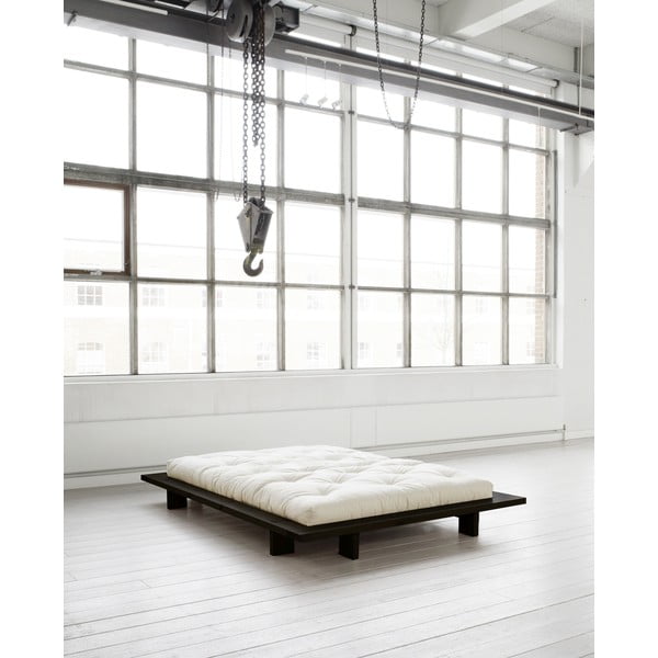 Japan fekete kétszemélyes ágy ágyráccsal, 140 x 200 cm - Karup Design-image-4