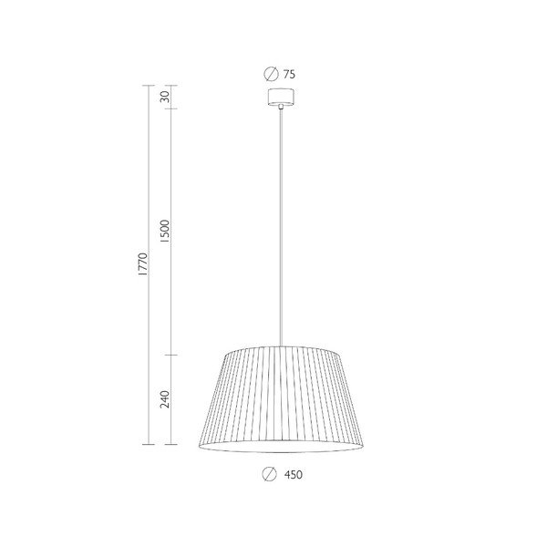 Kami fehér mennyezeti függőlámpa fekete kábellel, ∅ 45 cm - Sotto Luce-image-1