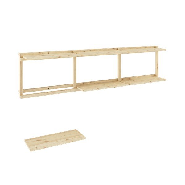 Natúr színű borovi fenyő fali könyvespolc 192x47,5 cm Groove – Karup Design-image-4