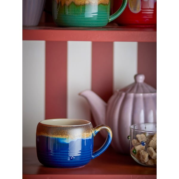 Kék-barna kőedény bögre szett 4 db-os 400 ml Sheen – Bloomingville-image-1