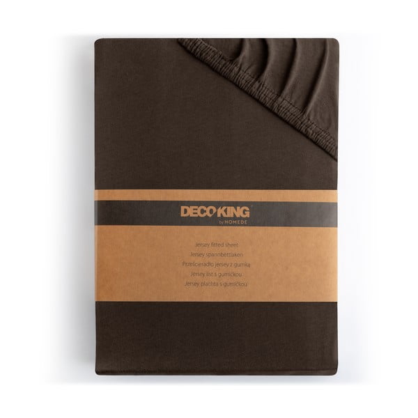 Sötétbarna gumis jersey lepedő 90x200 cm Amber – Restilo-image-4