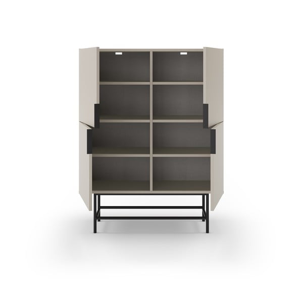 Krémszínű szekrény 100x128 cm Eldia – Marckeric-image-2