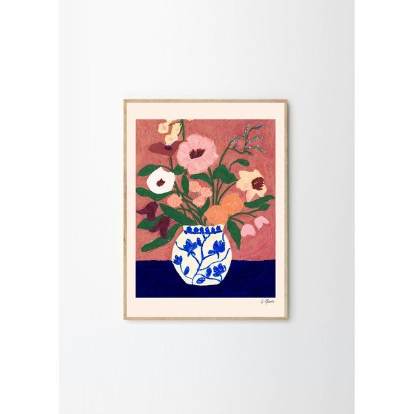 Poszter 30x40 cm Flowers on Blue Table – Carla Llanos – The Poster Club-image-4