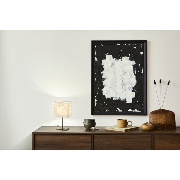 Fekete-bézs asztali lámpa textil búrával (magasság 30 cm) Kate – Fischer & Honsel-image-1