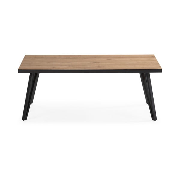 Fekete-natúr színű dohányzóasztal tölgyfa dekoros asztallappal 60x120 cm Sindi – Marckeric-image-2