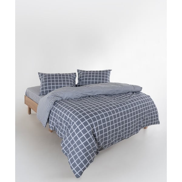 Szürke kétszemélyes-hosszabbított renforcé pamut ágyneműhuzat 240x220 cm Linear Calm Geometric – Mila Home Luxury-image-2