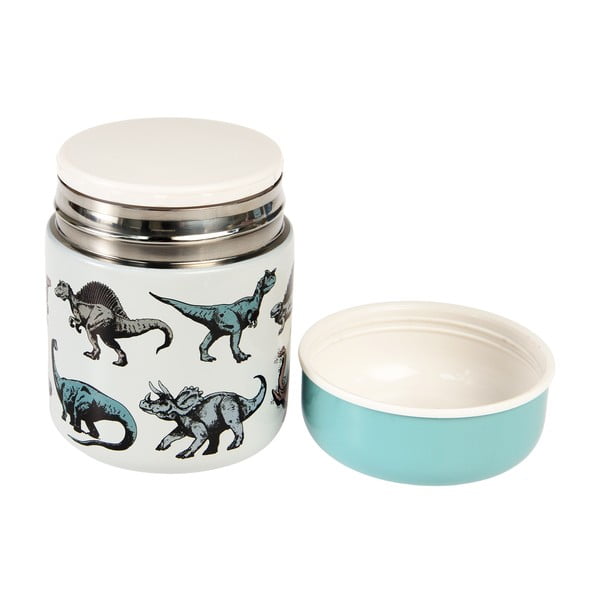 Kék-krémszínű ételtartó gyerek termosz 280 ml Prehistoric Land – Rex London-image-1